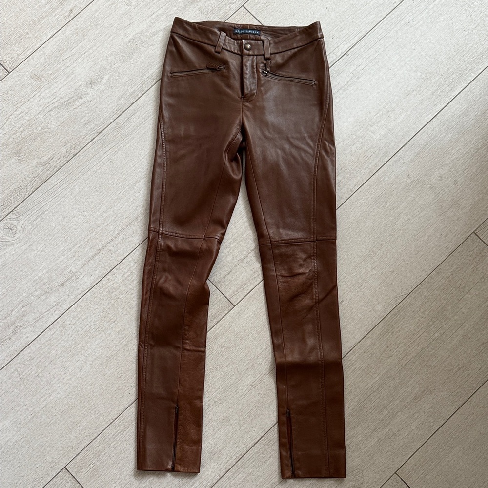 Ralph Lauren Brown Leather Pants
